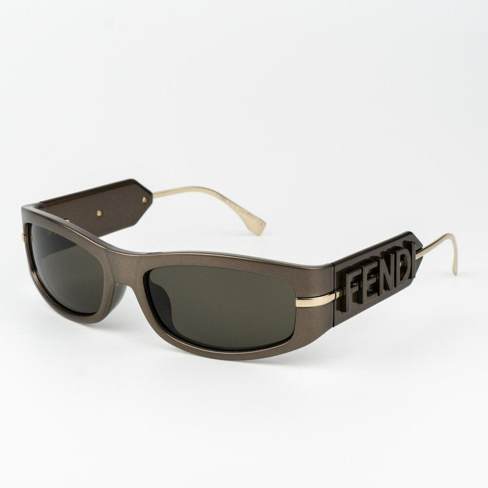 Fendi SHADOW Women Sunglasses Oval Bronze Brown FE40120I 45E BRAND NEW